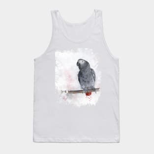 African Grey Watercolor Tank Top